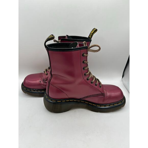 Vintage Dr Martens 8795 RED MADE IN ENGLAND leather Metallic boots England WM 8 - Picture 9 of 12